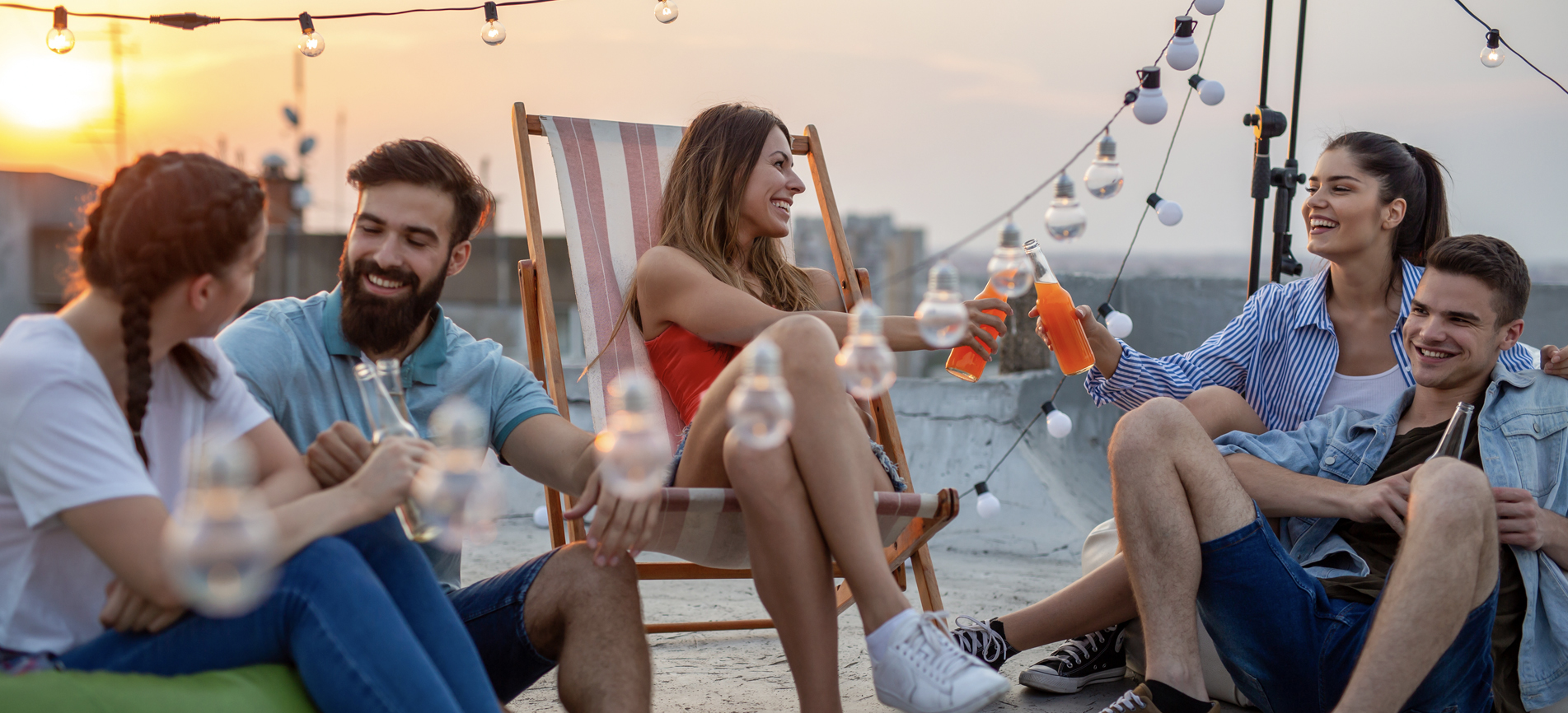 Group of Millennials drinking Mocktails