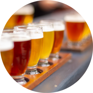 range of beer mixed drinks