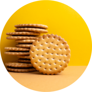 chocolate cream filled biscuit stuck