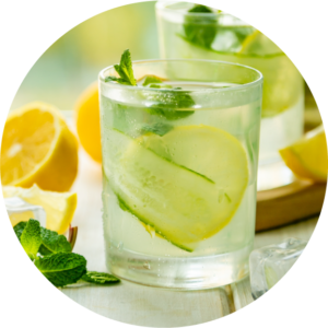 refreshing non-alcoholic drink with lime