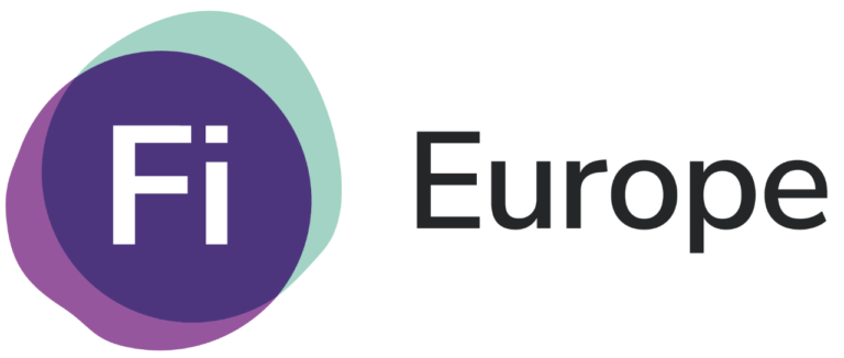 Logo with "Fi" in a white font inside overlapping purple, teal, and lavender circles, adding a flavour of vibrancy next to the word "Europe" in black text on a white background.